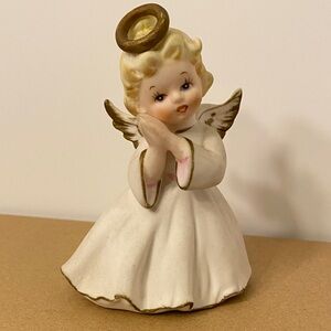 Vintage Lefton Praying Angel Figurine Hand Painted Porcelain Made In Japan